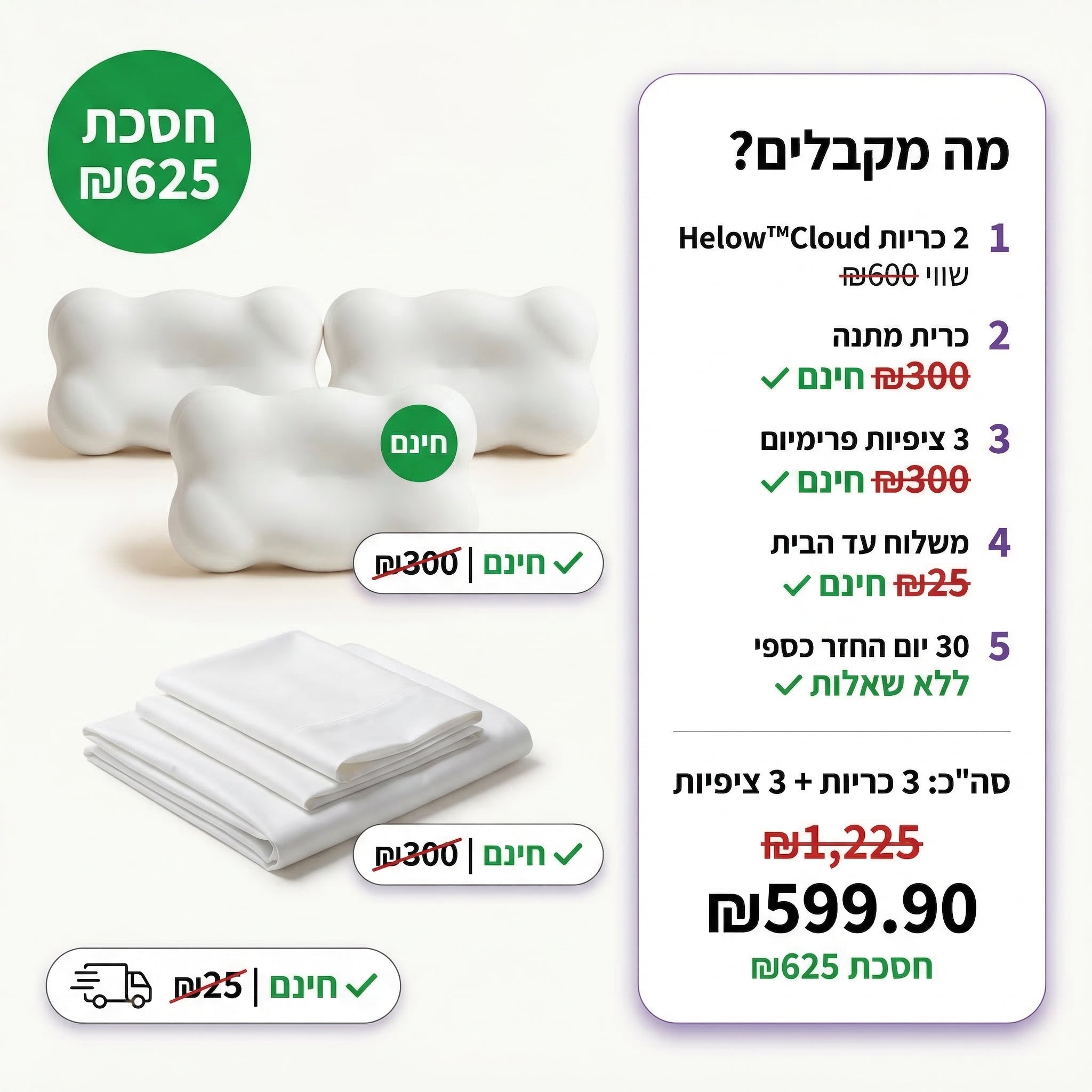 Helow™Cloud- כרית הענן - שמים סוף לכאבים