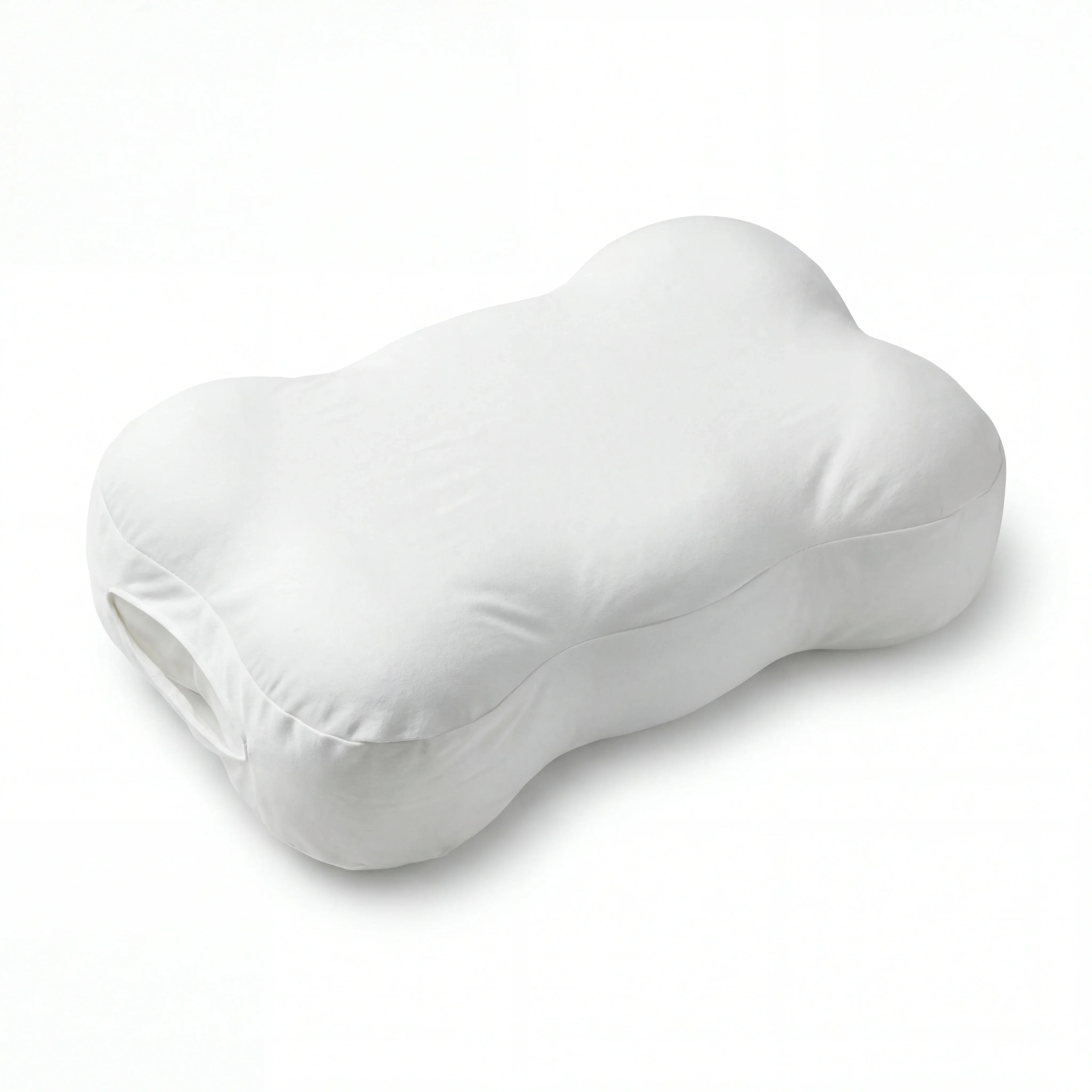 כרית ארגונומית לישון נוחה, מתאימה לתמיכה בצוואר ולכאבי גב, בצבע לבן