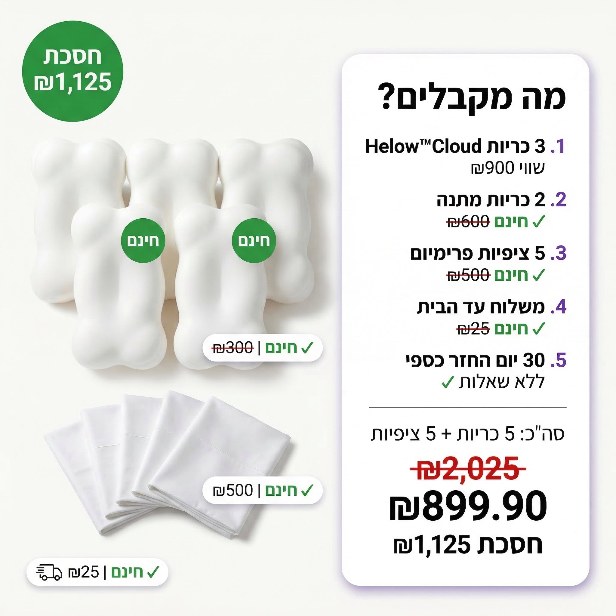 Helow™Cloud- כרית הענן - שמים סוף לכאבים